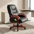 Manager's Reclining Office Chair with Wooden Armrests - 5