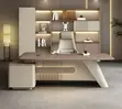 Meza Kubwa ya Ofisi ya Kisasa ya Mbao Imara 200cm - 5