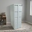 Kabati la Faili la Metali lenye Droo 4 na Bar ya Kufunga - Nyeupe - 4