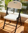 Foldable White Patio Chair with Metallic Legs - 5