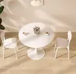 4 Seater White Eames Home Dining Round Table - 1