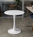 4 Seater White Eames Home Dining Round Table - 2