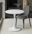 4 Seater White Eames Home Dining Round Table - 3
