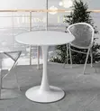 4 Seater White Eames Home Dining Round Table - 5