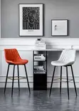 PU Leather Non-Swivel Executive Barstool - 5