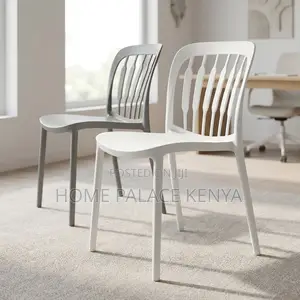 Modern Plastic Dining Chair - White