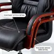 Leather Manager's Chair with Mahogany Armrests - 4
