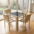 Home Palace Rattan Dining Set ya Watu 4 ya Nje - 2