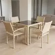 Home Palace Rattan Dining Set ya Watu 4 ya Nje - 3