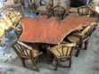 Solid Red Eucalyptus Live-Edge Dining Table Set - 1