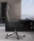 Kiti cha Ofisi cha Ngozi cha Mgongo Mrefu chenye Usaidizi wa Ergonomic - 2