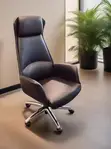 Kiti cha Ofisi cha Ngozi cha Mgongo Mrefu chenye Usaidizi wa Ergonomic - 3