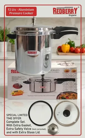 Redberry Pressure Cooker 5L with Glass Lid - New