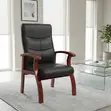 Leather Office Reception Chairs - Black - 5
