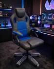 Executive Gaming Chair - Blue/Black Racing Style - New - 1