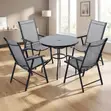 Home Palace Set ya Dining ya Nje Inayokunjwa - Viti 4 na Meza ya Kioo - 1