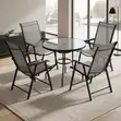 Home Palace Set ya Dining ya Nje Inayokunjwa - Viti 4 na Meza ya Kioo - 3