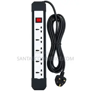 5-Way Universal Multi-Socket Power Strip with Master Switch