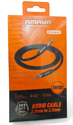 AMAYA AUX-01 Kebo ya Sauti 3.5mm hadi 3.5mm 1M Kufumwa kwa Niloni