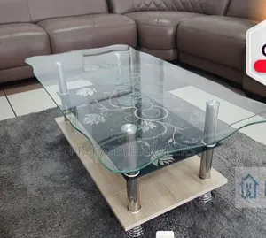 Modern Glass Coffee Table with Lower Shelf