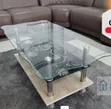 Modern Glass Coffee Table with Lower Shelf - 2