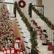 Garland ya Kijani Iliyopambwa na Mwanga - 2.7m - 1