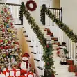 Garland ya Kijani Iliyopambwa na Mwanga - 2.7m - 2
