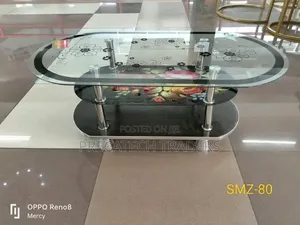 Modern Glass Coffee Table with Chrome Legs