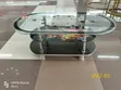 Modern Glass Coffee Table with Chrome Legs - 1
