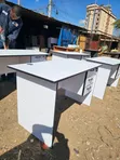 Boss Office Products White Rectangular Desk with Drawers - 1