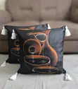 Semi Boho Black African Theme Throw Pillow Cover - 1