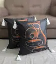 Semi Boho Black African Theme Throw Pillow Cover - 2