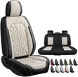 Beige & Black 5 Seater Car Seat Covers - 1
