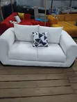 Modern Curved Sofa with Wooden Accent Legs - 2