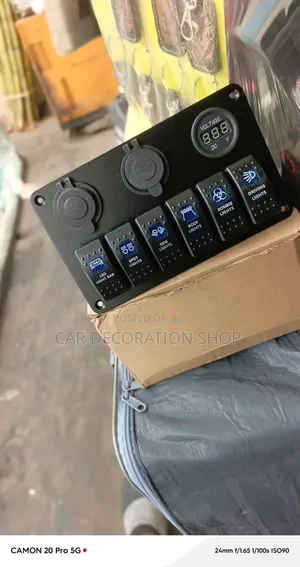 Rocker Switch Panel with 12V Cigarette Lighter & USB Port