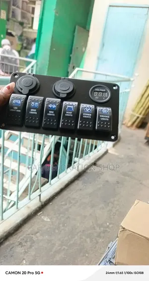 6-Gang Pre-wired Rocker Switch Panel for Electrical Modifications
