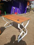Metallic Study Table with Single Grommet - 2