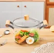 Borosilicate Cooking Pot na Mshiko wa Mianzi - 2