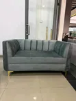 2 Seater Channel Sofa - Greyish Blue - 1
