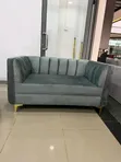 2 Seater Channel Sofa - Greyish Blue - 2