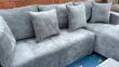 7 Seater L-Shaped Sectional Sofa - Grey Velvet - 2