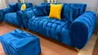 3 Seater Blue Bubble Sofa - 1