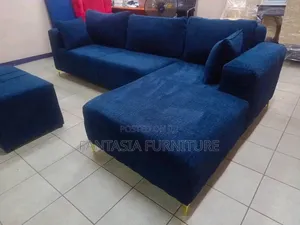 Kochi ya Sehemu 7 za Kukalia ya L-Shape - Bluu Navy