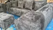 5 Seater Grey L-Shaped Bubble Sofas - 2
