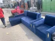 5 Seater Yellow L-Shaped Sectional Sofa + Armchair - 1