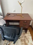3-Tier Office Desk with Swivel Mesh Chair - 1