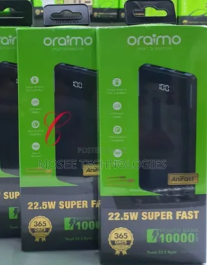 Oraimo 10,000mAh 22.5W Power Bank ya Kuchaji Haraka Sana