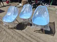 Blue Wire-Design Plastic Dining Chairs - 2
