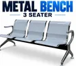 Boss Office Products Benchi la Kusubiri la Chuma la Silver la Viti 3 - 2