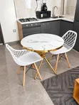 Outdoor Gold Finish Table and Chair Set - 2